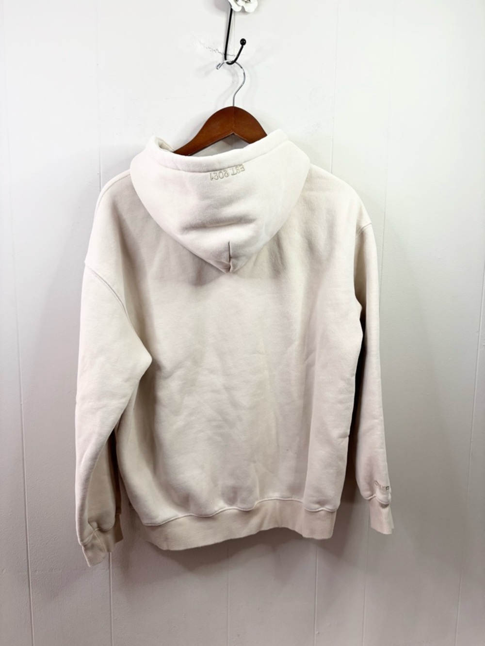 Lola blankets sweat set jogger sweatpants and sweatshirt hoodie size SM cream - Picture 10 of 13